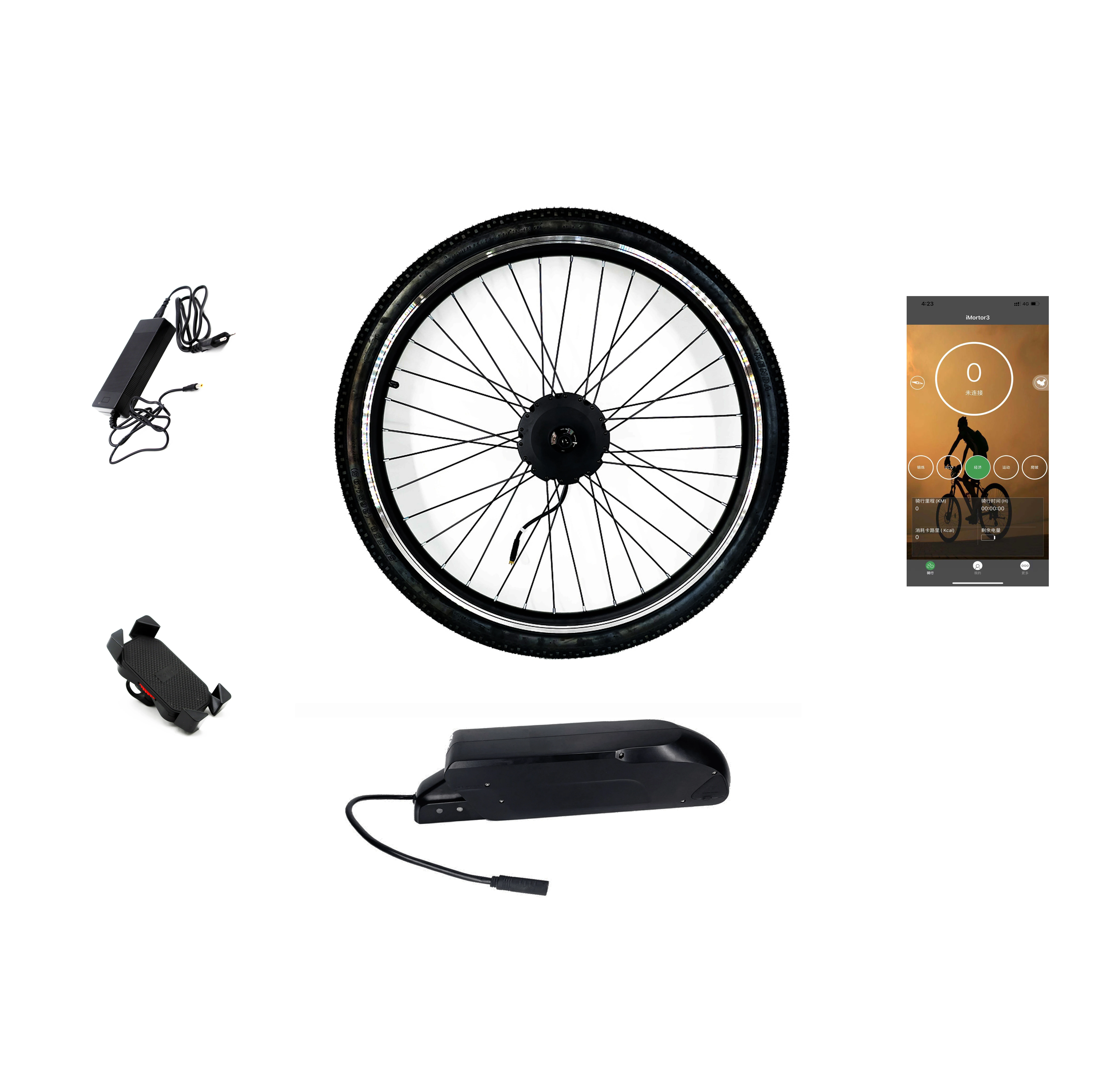 13G Spokes IP65 Waterproof Wireless APP Pedal Assist Sensor Ebike Hub Motor Conversion Kit For Front Rear Wheel