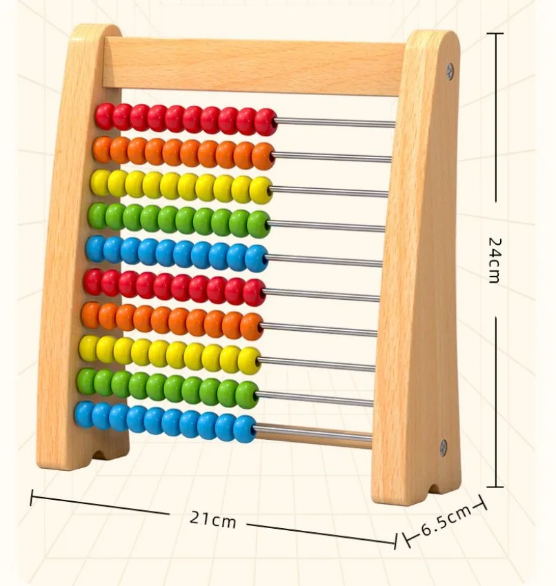 wood counting kid Wooden Abacus Educational Counting Toy 100 Beads Math Tool Toddler Gifts for Boys and Girls