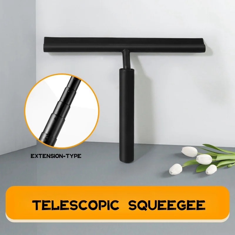 Telescopic scraper  Retractable Silicone Shower Squeegee wholesale floor Wipers window  Blade long handle soft silicone