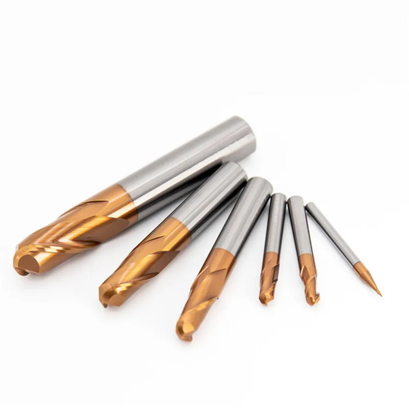 HRC58  Tungsten Steel CNC Metal Milling Cutter Carbide End Mill  2 Flute Ball Nose End Mill