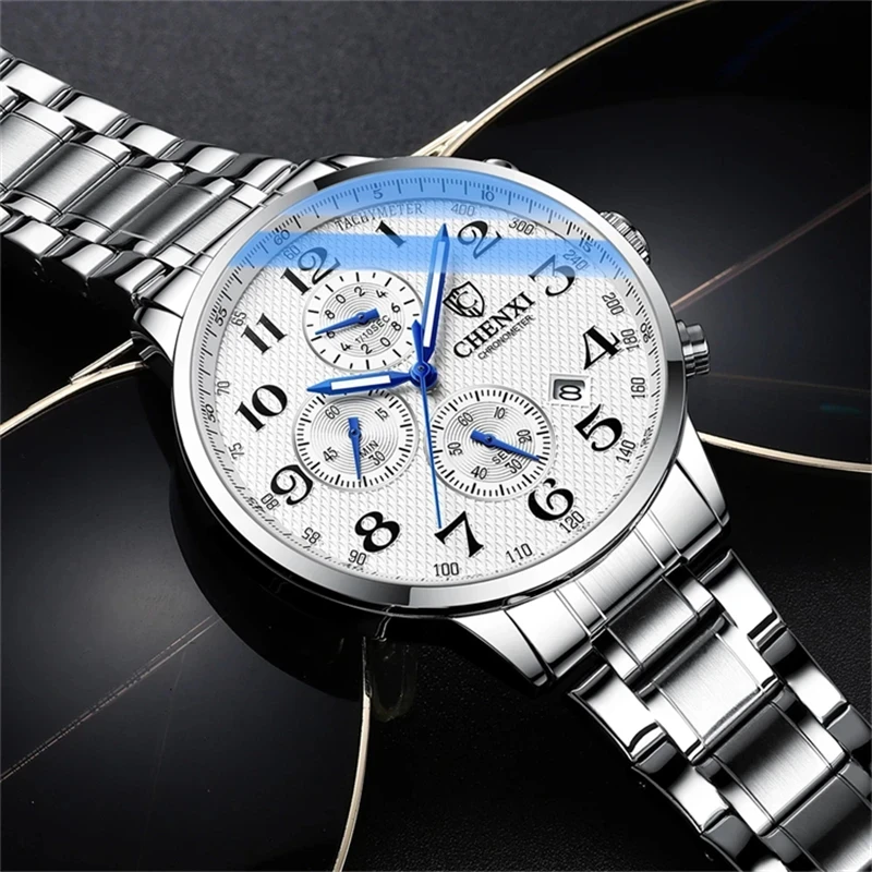 CHENXI 947 Brand New Mens Clock Luxury Chronograph Sport Waterproof Man Analog Quartz Watches Stainless Steel Wristwatches