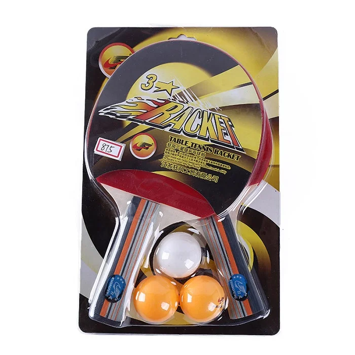 Blister Case Color Handle High Quality Training PingPong Racket Set with PP Balls