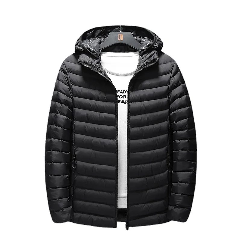 Custom High Quality Winter Cotton Padded Puffer Jacket Casual Zipper Solid Waterproof Outdoor Hooded Puffer Jackets For Men