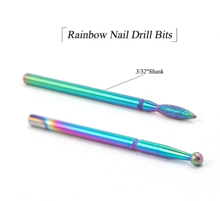 
Rainbow Diamond Nail Drill Bit Set 3/32
