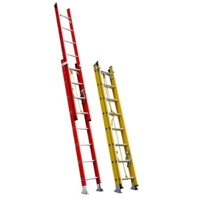 Heavy Duty Rating Insulated Non-Conductive Double Extension Ladder with Rope