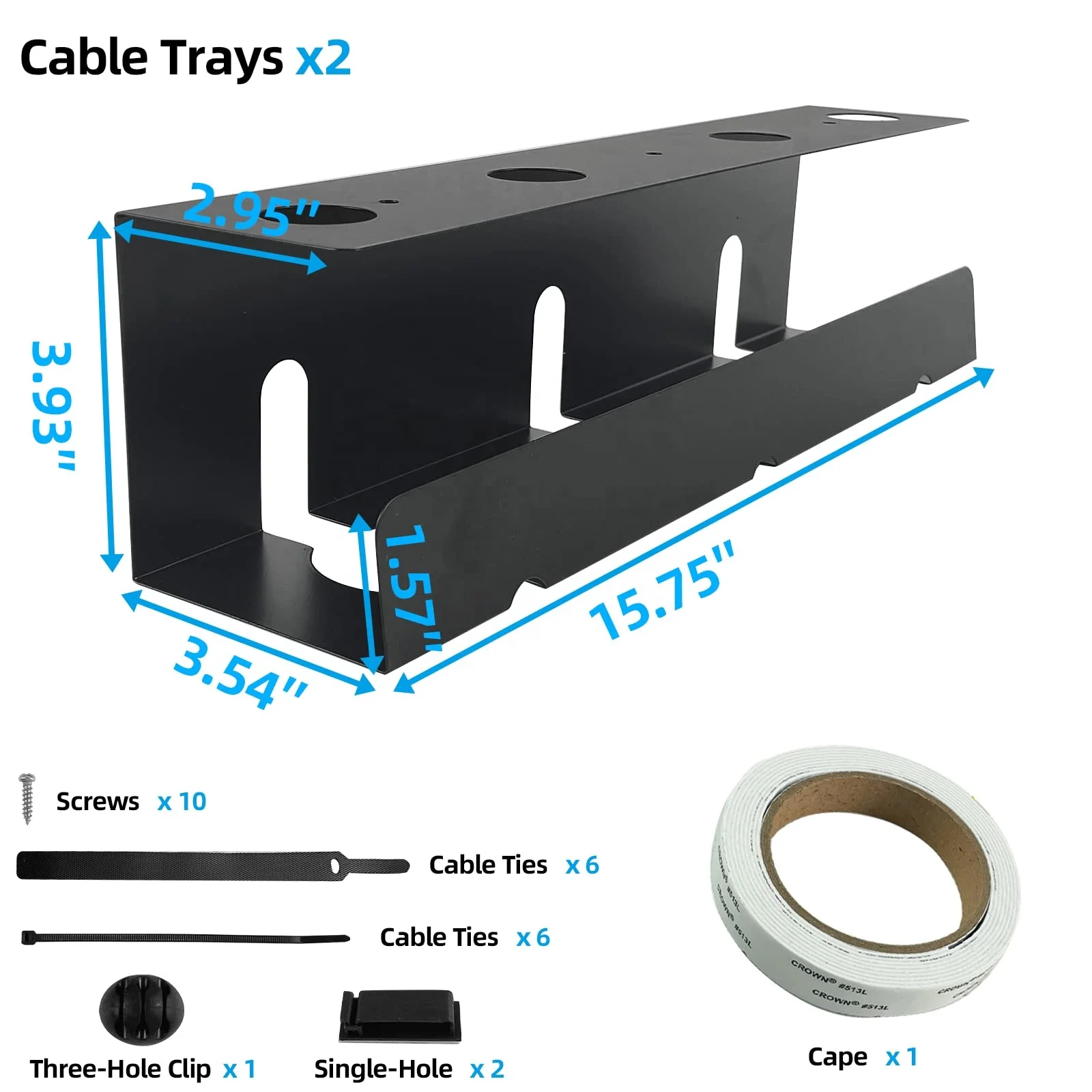 OEM ODM Tray Cords Baskets Cord Holders Cable Ties Metal Cable Organizer Under Desk Cable Management Tray