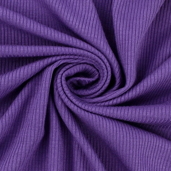 Customer Solid Color Twill Cotton/Polyester Fabric CVC Cotton 60/40 Dyeing Fabric Dress Stretch Jersey Knitted Fabric 2*2 Rib