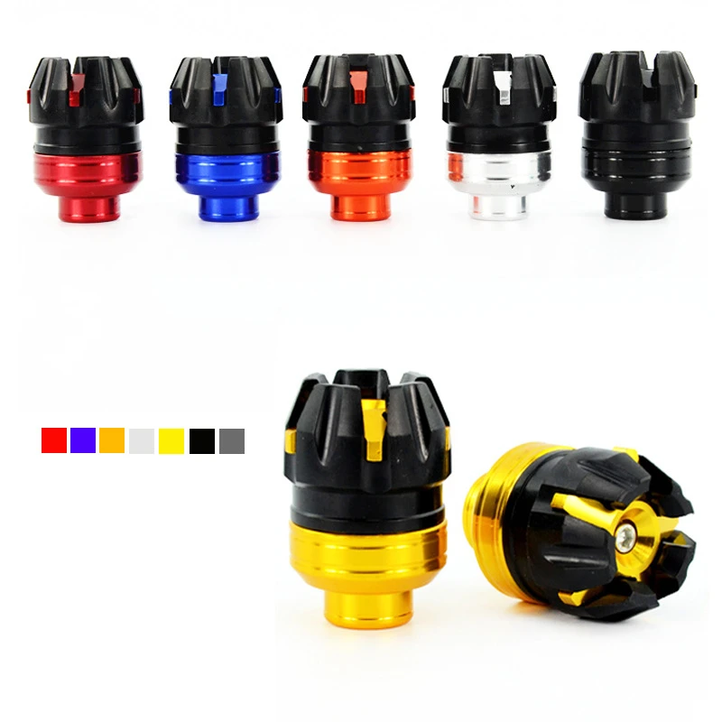 a pair CNC alloy Universal Motorcycle Aluminum Alloy Front Fork Cup Falling Crush Protector  Sliders Crash