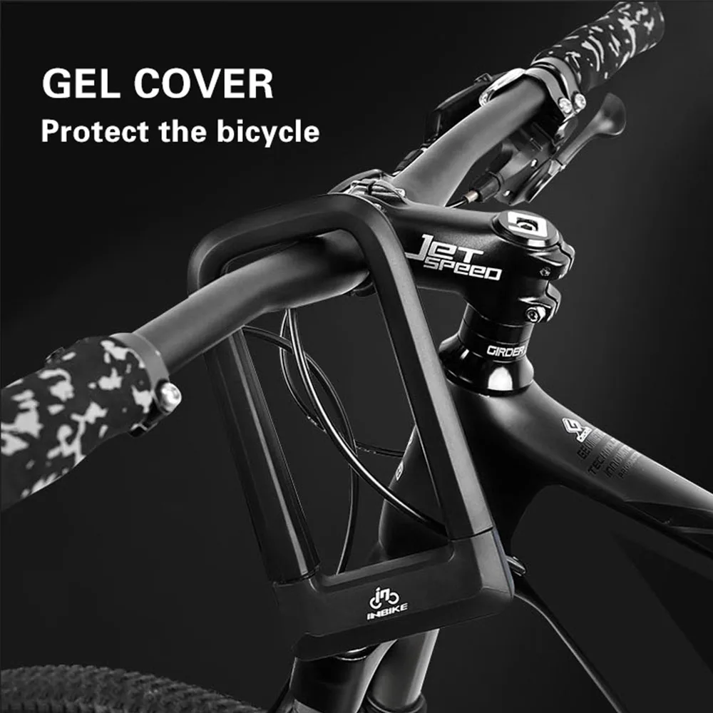 Водонепроницаемый цилиндрический велосипедный замок INBIKE из цинкового сплава с черной гелевой
