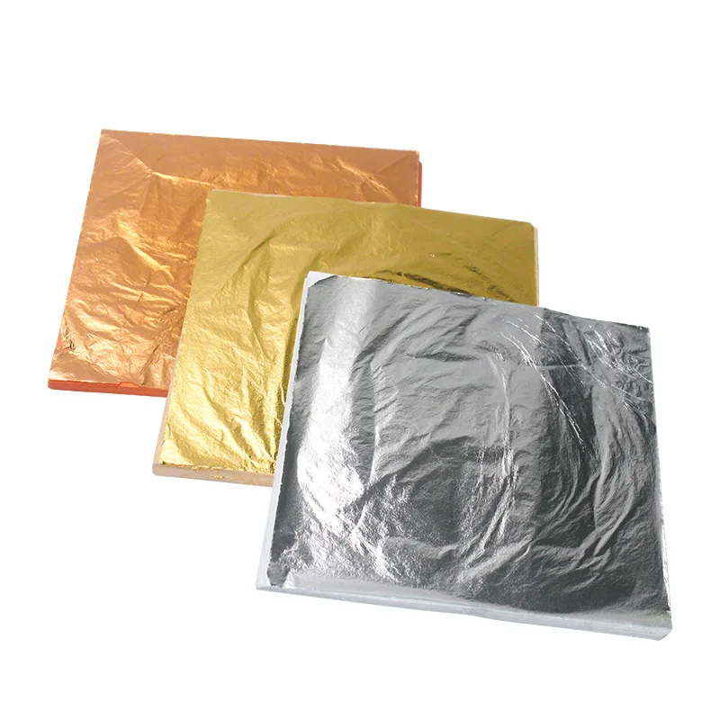 Professional Supply Factory Price Imitation Gold Leaf  14/16Cm Foil Copper Gold Leaf For Furniture Craft Deco
