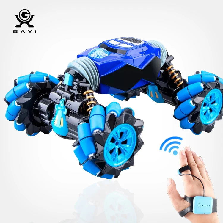 Gesture sensing remote control car finger watch control remote car sensing stunt off-road rc twist car toy with light music