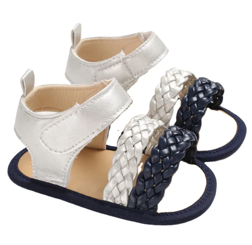 In stock small MOQ fast delivery  baby girl soft sole Pu sandal  baby shoes bulk