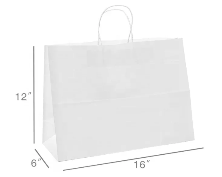 Персонализированная биоразлагаемая переработанная белая коричневая крафт-бумага, пакет для покупок, подарочные бумажные пакеты с вашим собственным логотипом