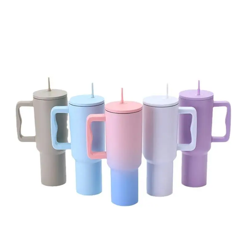 Двойной изолированный вакуум 40 унций 30 унций из нержавеющей стали автомобильный стакан с ручкой соломы