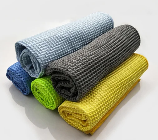  40*40CM color waffle weave microfiber absorbent car washing cleaning drying cloth towel