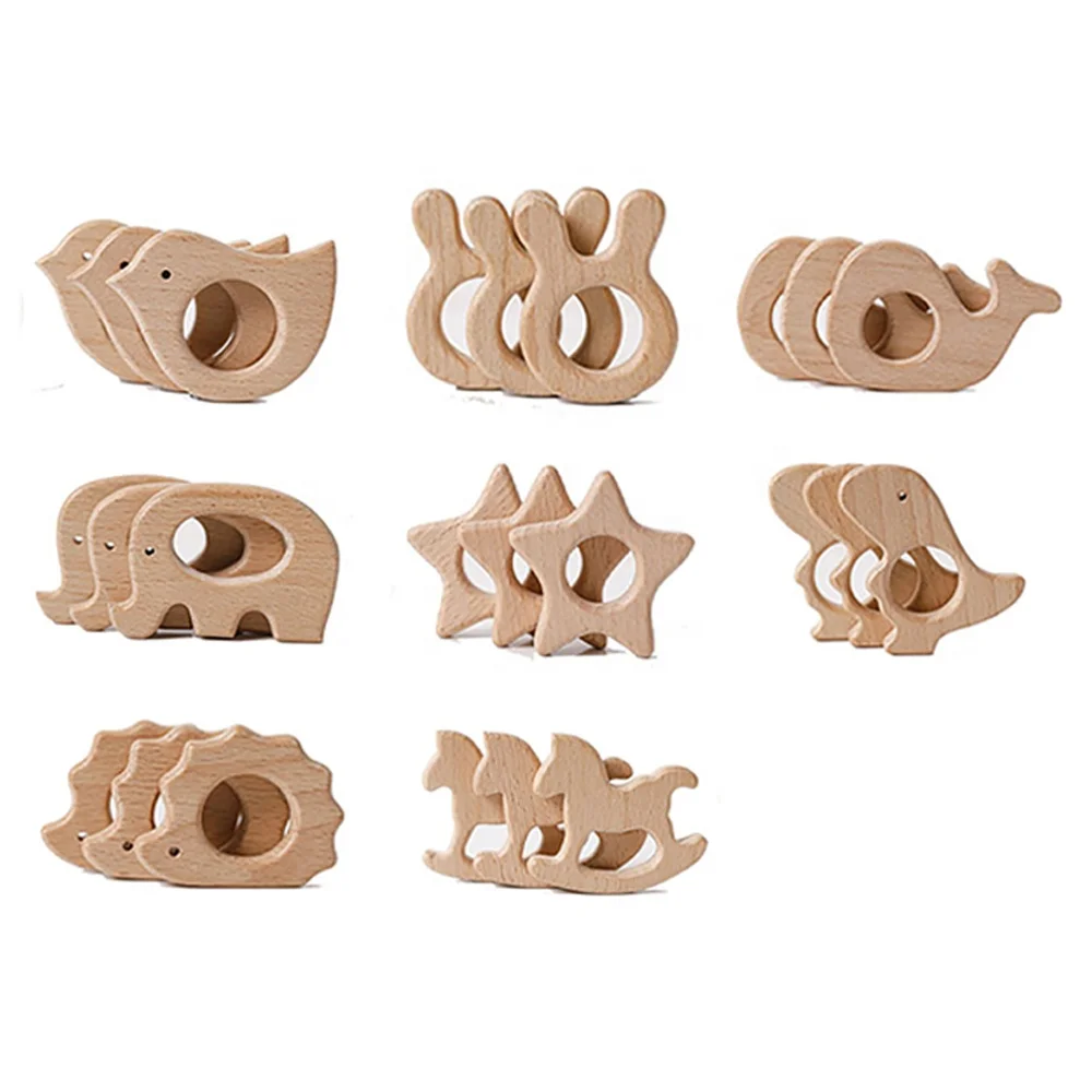 Promotion Pendant Teething Toy Beech Wood Chewing Baby Accessories Toys Cactus Baby Teether Silicone Bracelet