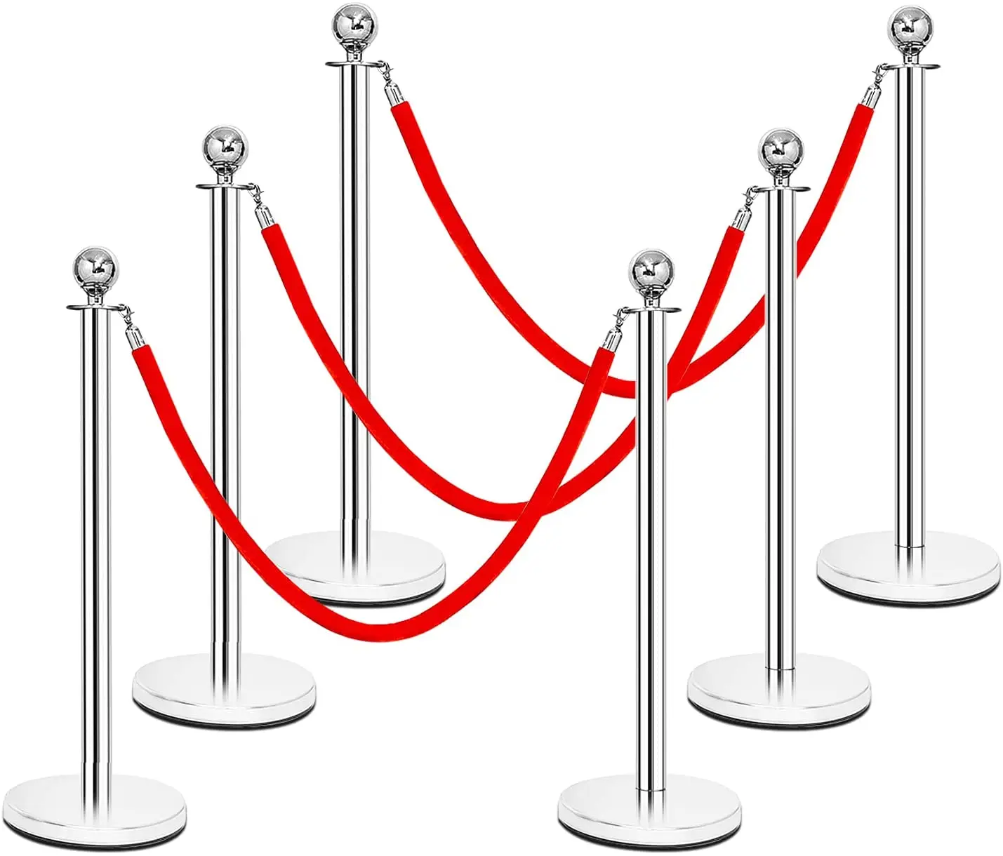 Heavy Duty indoor railing stand stainless steel Hotel rope barrier stanchion Post Stand with twisted rope