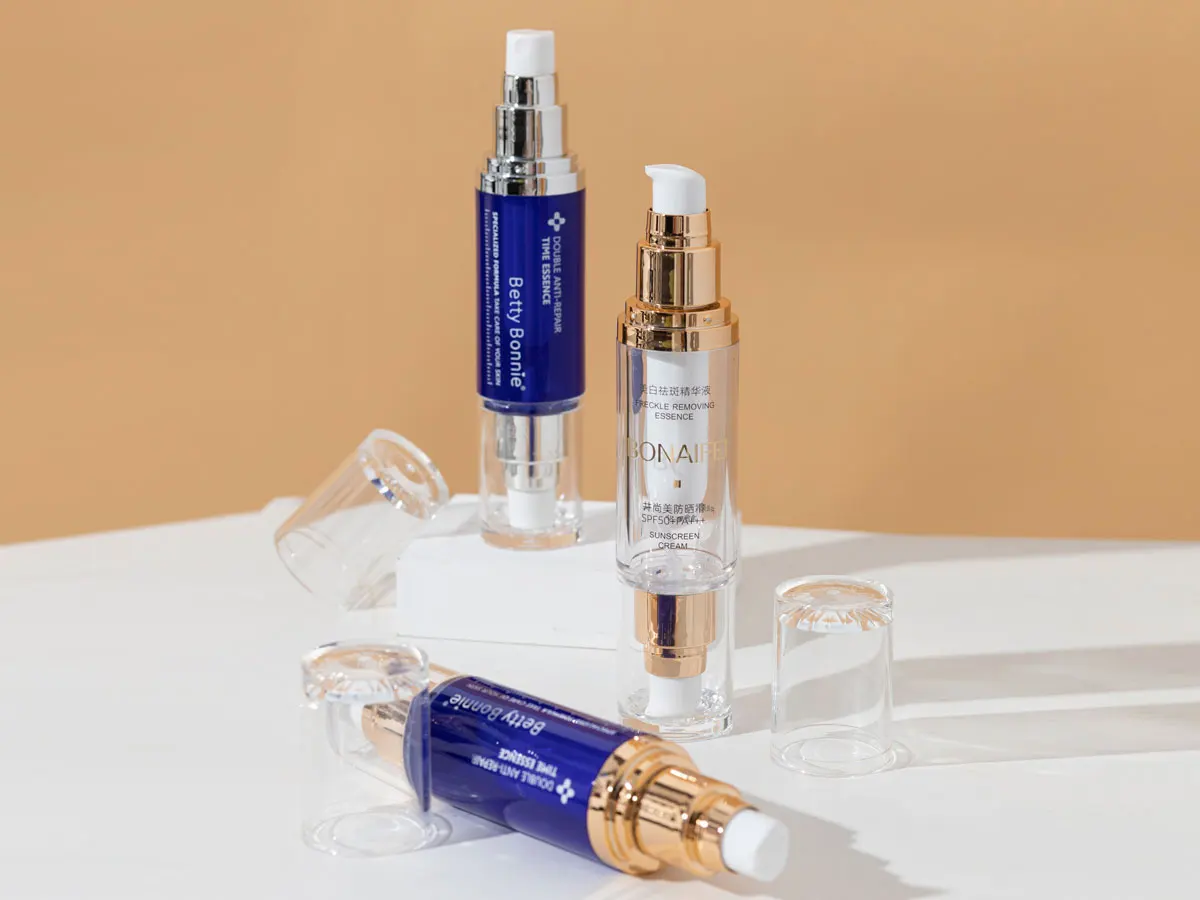 New double head bottle 10+30ml double tube bottle lotion bottle replaceable dropper spray head