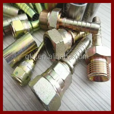China wholesale 3/8inch BSP/ORFS/NPT/SAE/JIC standard flat locking crimping rubber hydraulic hose fittings