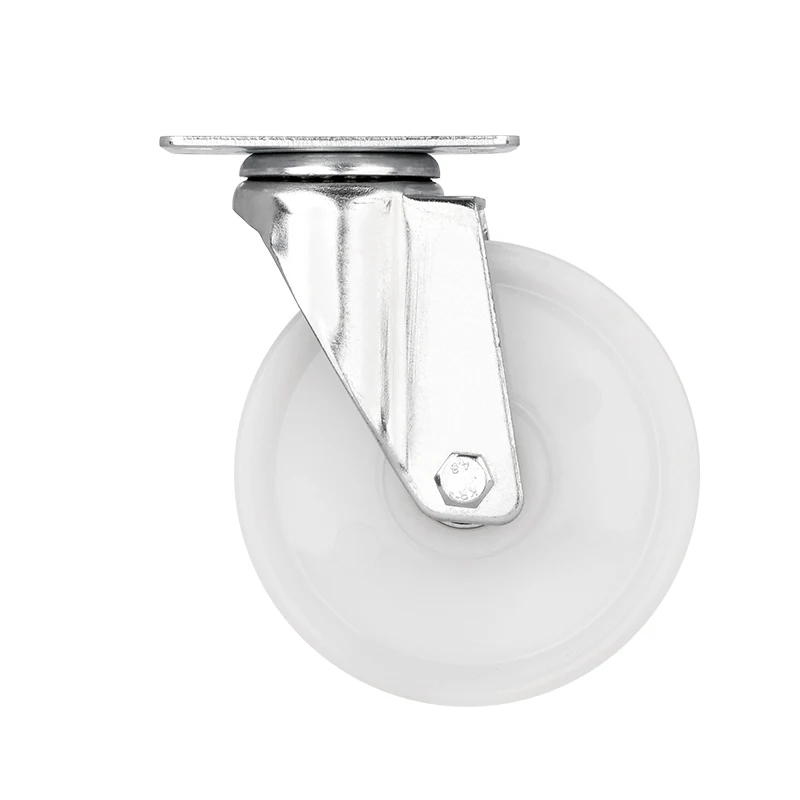 5 Inch Industrial Nylon Caster Wheels Metal Steel with Gimbal Rotation Wheel Caster Top Plate Style for Trolley Casters