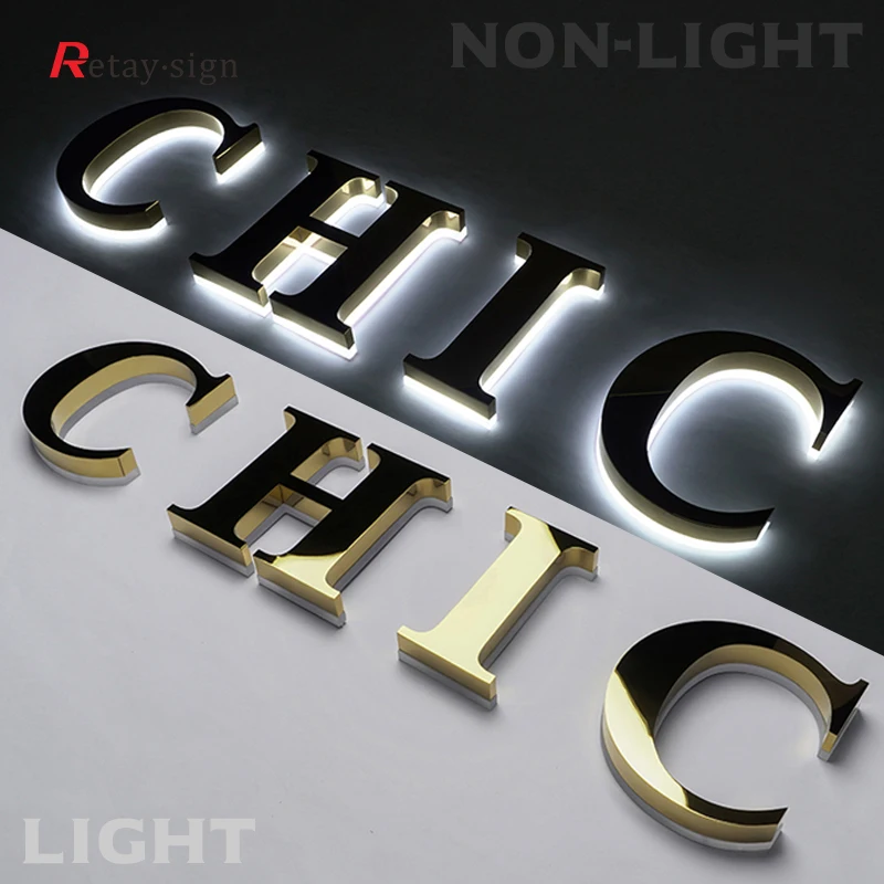 Custom 3d Backlit Led Light Illuminated Letter Sign Acrylic Led Backlit Letter Light Sign 3d Backlit Letter Led Light Sign