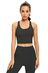 Женская обувь; Лидер продаж; Трансграничной застежка-молния Йога костюм для спортивная одежда комплект с высокой талией Йога брюки спортивная одежда комплект из 2 предметов