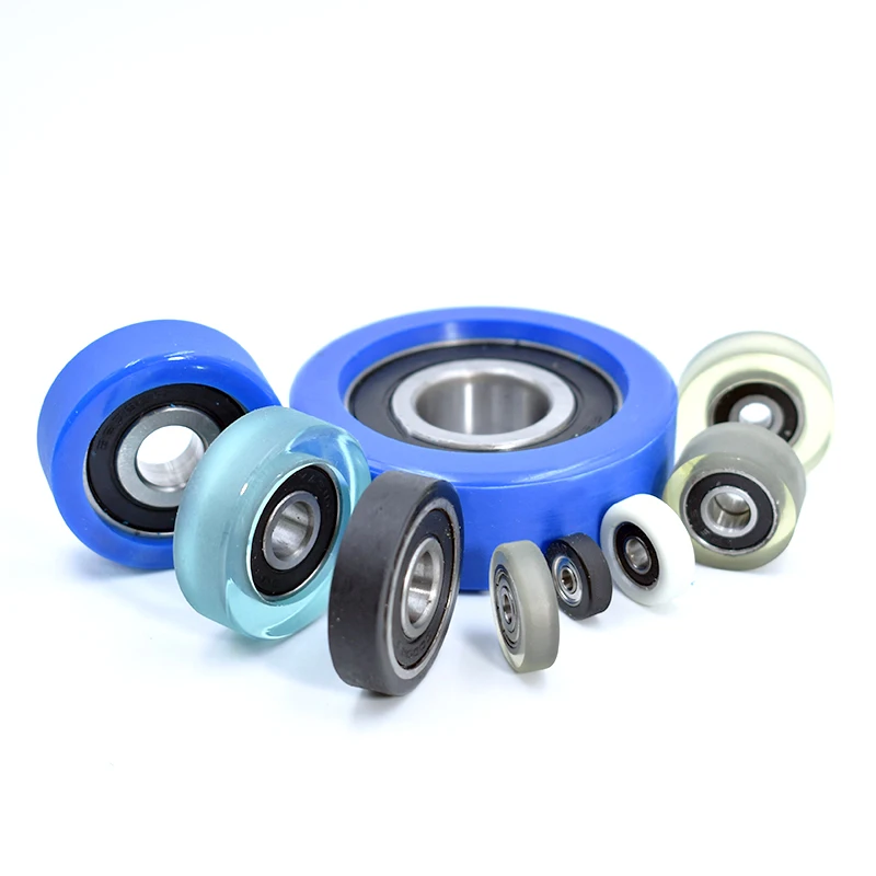 Rubber Coated Bearings PU68822-7 PU Roller Wheel Bearing 8x22x7MM Polyurethane Wheel With Bearing 688 For  Woodworking  Machines