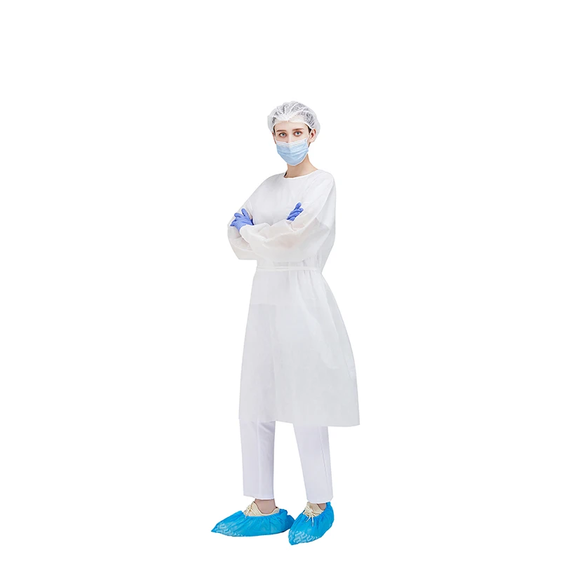 In Stock 2021 Waterproof Antistatic Disposable Green 18 GSM 28 GSM Level 1 Blue White Disposable Patient Exam Gowns