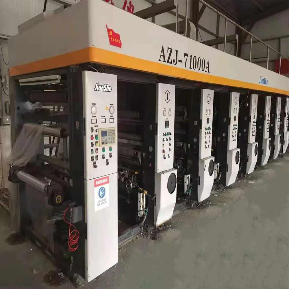 used rotogravure printing machinery Fangbang 1050 8-color computer printing machine with Corsa color system