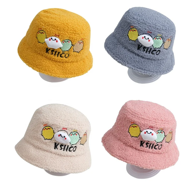 Winter Korean Version Lamb Wool Fishing Hat Autumn Cute Four Chicken Baby Warm Hats