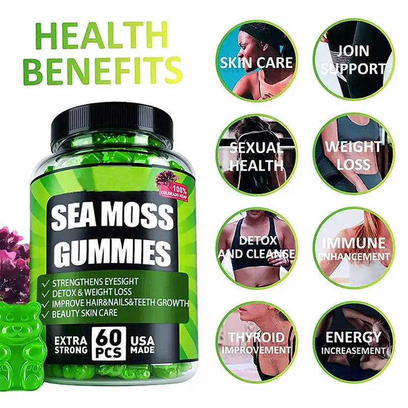Private Label Halal Vitamin C Vitamin Vegan Sleep Edible Health Collagen Supplement Sea Moss Gummies Organic Gummy