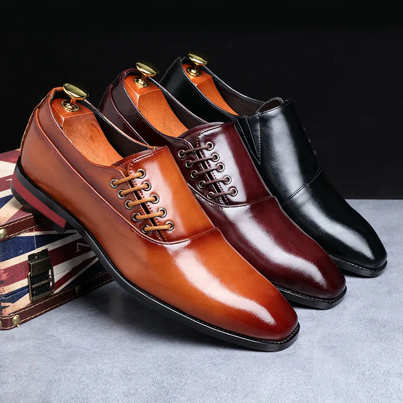 
Size 37-48 Fashion Business Dress Men Shoes Leather Men Suits Slip On Dress Shoes Men Oxfords 