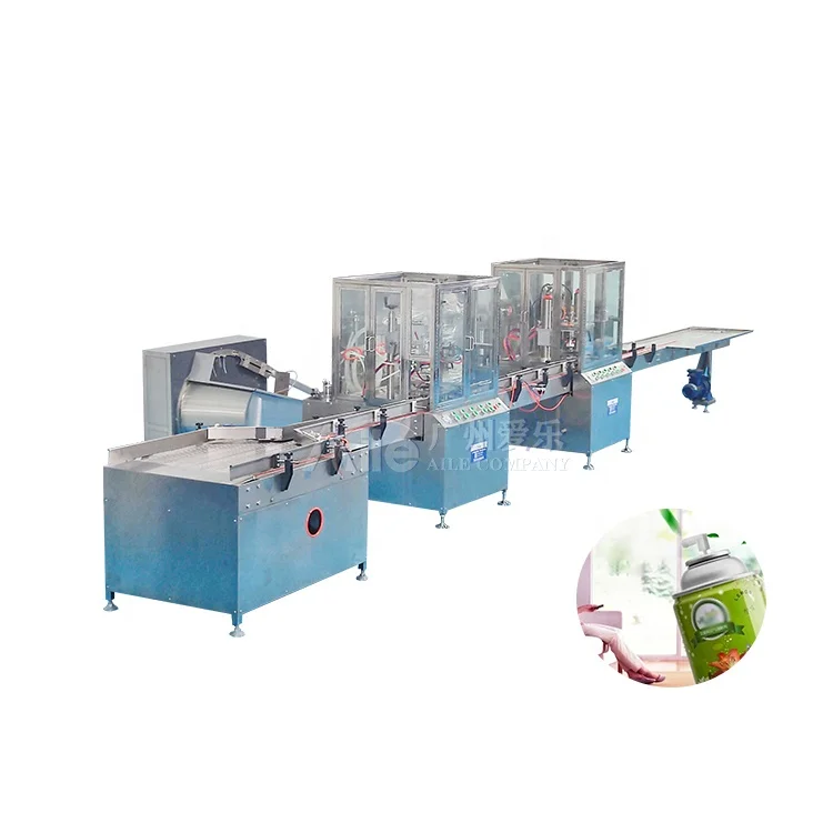 Automatic Pneumatic productivity 2400-3600 cans/h  Spray Shaving Gel Foam Aerosol Filling Machine Production Line