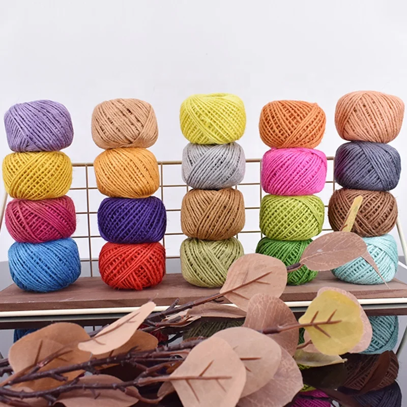 3 Strand Twisted 1.5mm Thick Colorful Jute Rope Hemp Craft Rope Diy Crafts Cord Hand Woven Rope for Necklace Bracelet Jewelry