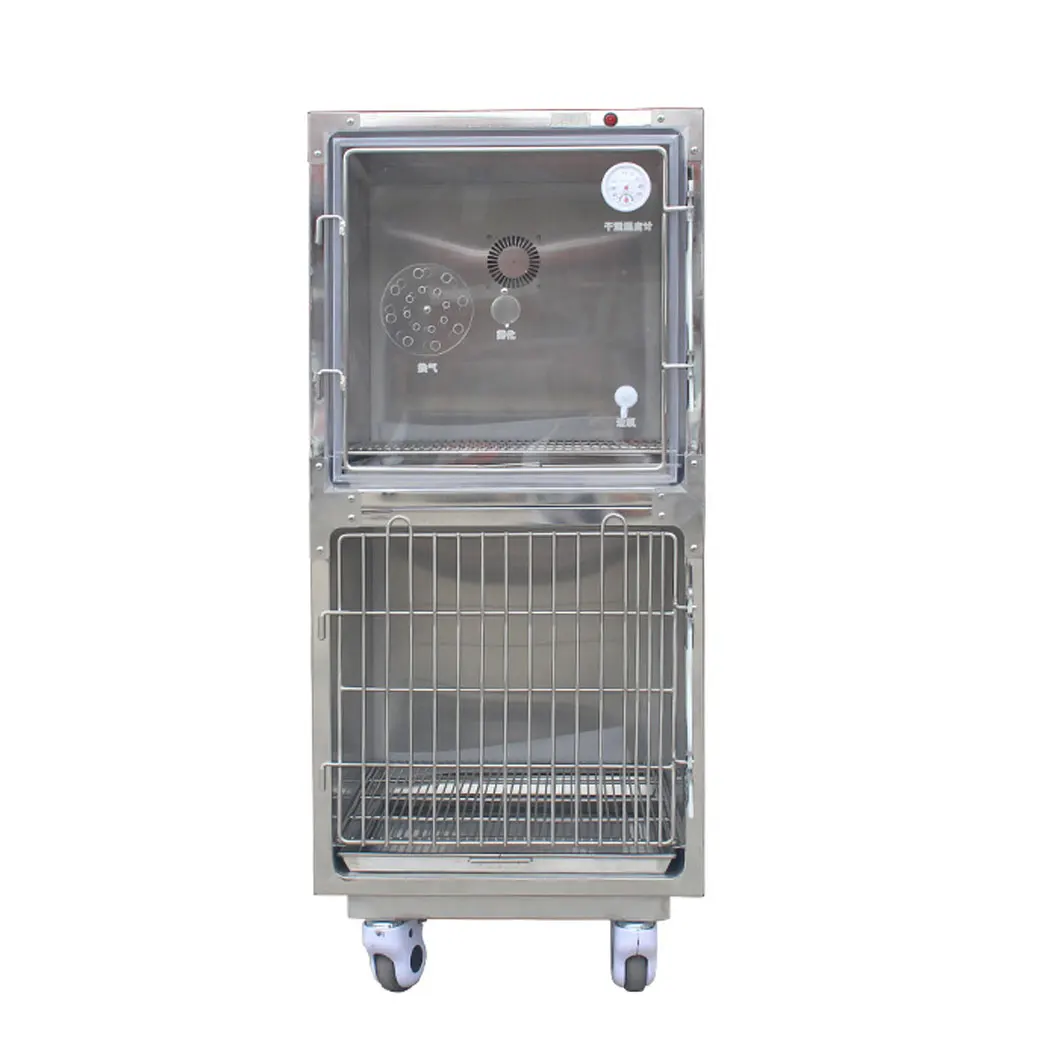 Custom Hospital Medical Equipment 304 stainless steel Pet Cages Dog Kennels Veterinary oxygen Cage