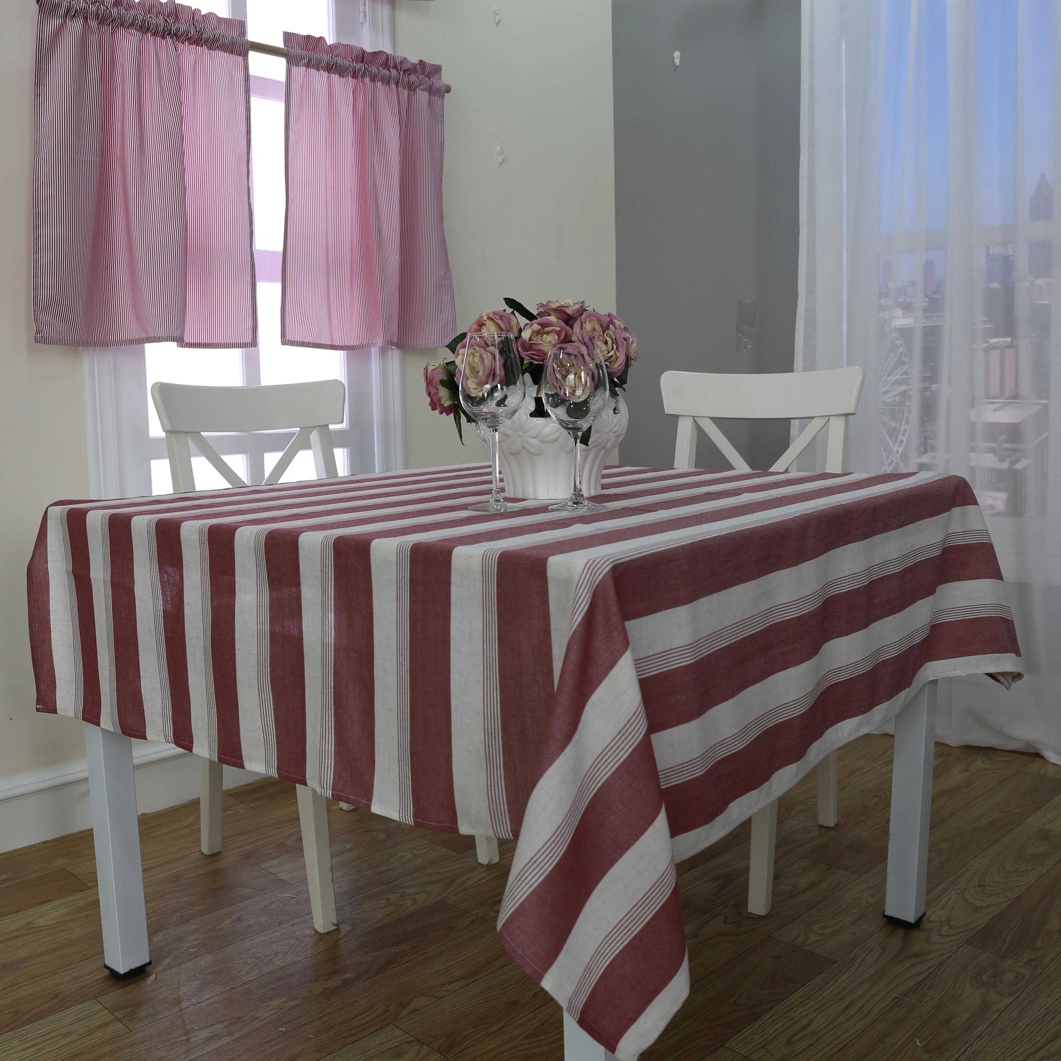 Водонепроницаемая прямоугольная скатерть для обеденного стола, однотонная скатерть из хлопка и льна, декоративный чехол для обеденного стола