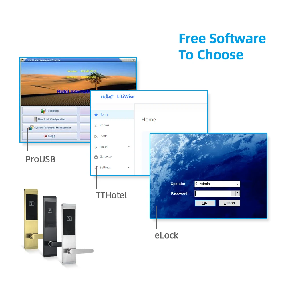 304 SS ANSI Pro Hotel Room Door Lock Electronic Lock rfid door lock hotel With CE FCC Certificate