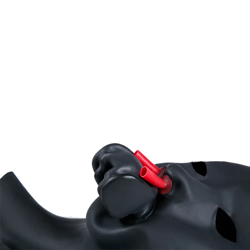 Natural Latex Hood Fetish Bondage Headgear Sex Hood