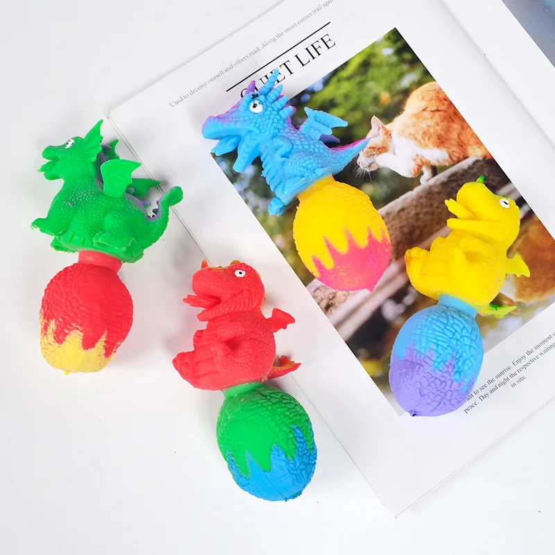 Hot Sale Decompression Toy Stress Relief Squishy Toys Reversible TPR Dinosaur Egg Cute Pet Flip Squeeze Fidget Toy