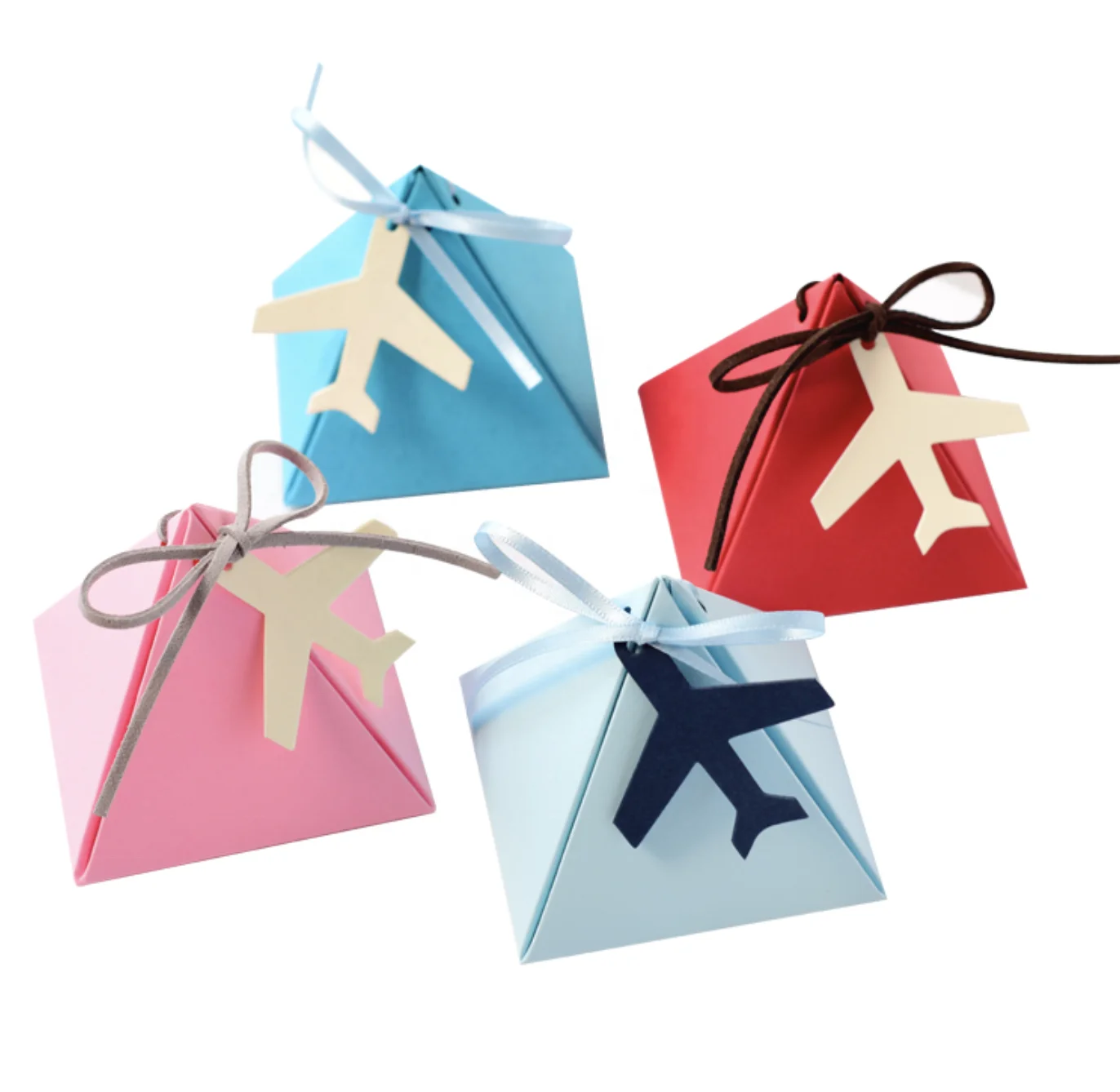 Pyramid Chinese new year party flower Christmas baby shower wedding favor small candy door gift packaging paper box for guests