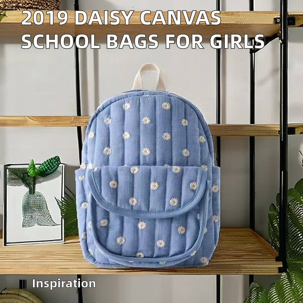 2024 New arrival children fashionable bag Daisy Quilting Denim small child Backpack for kids