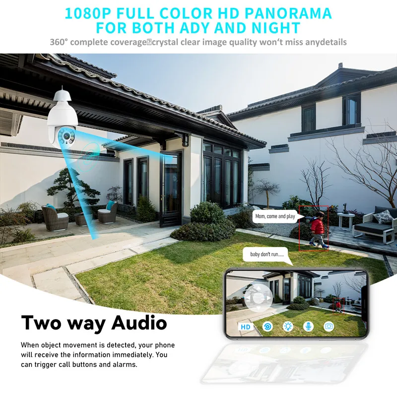 Outdoor Security Cameras 360 3MP Smart Bulb Camera Manufacturer Full Color Night Vision 360 WiFi Camera Home Guard