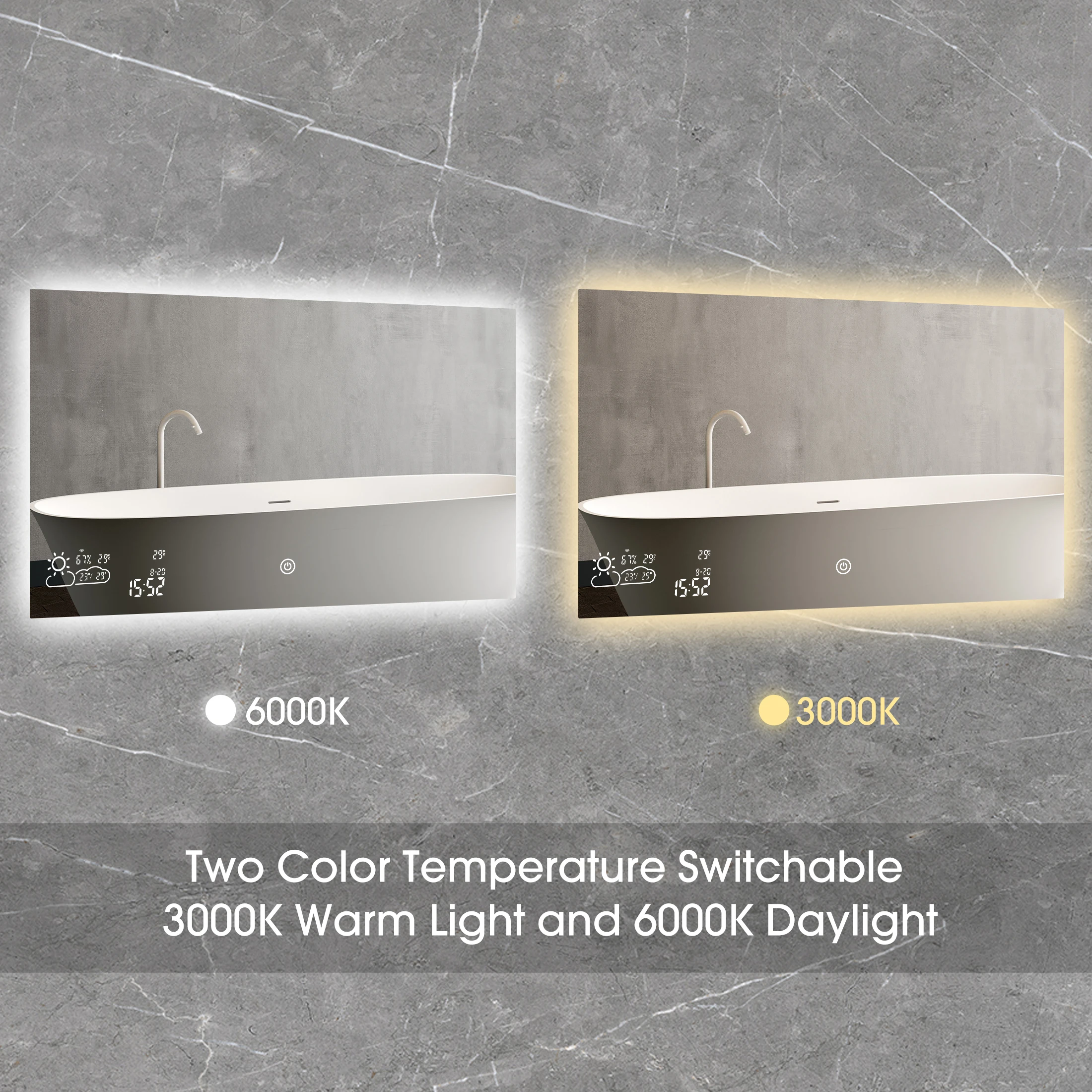 New Design Smart Heating Led Mirror Makeup Fogless Mirror With Led Lights