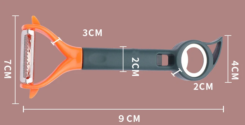7-in-1 Multi-Function Double-Head Peeler Kitchen Tool Fruit Vegetable Can Opener Bottle Opener Core Digger for Potatoes
