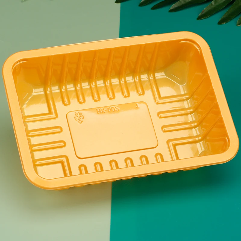 Factory Price Disposable Frozen Food Tray Packaged Black Red Supermarket Meat Blister Packing Plastic Food Tray