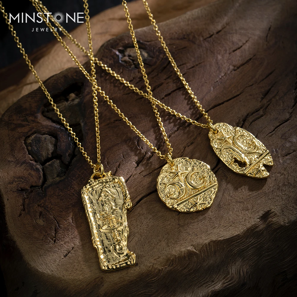 2022 14K gold moon star lion eyes round pendant medallion choker for Women vintage necklace victorian jewelry memorial jewelry