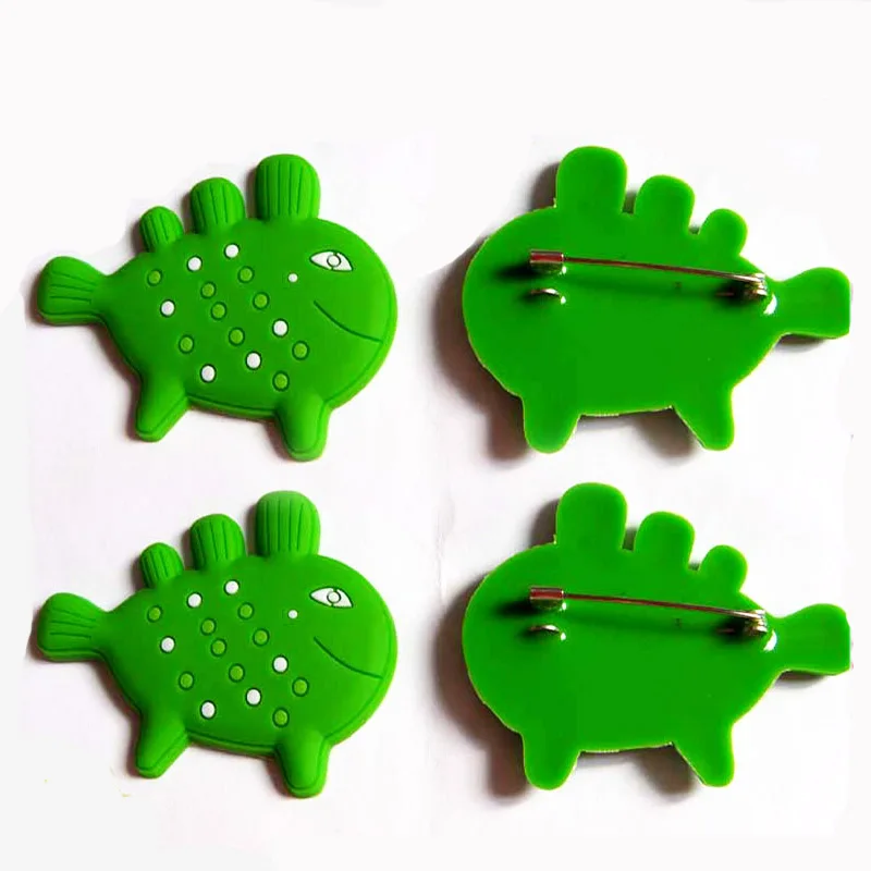 Factory custom embossed Eco-friendly soft PVC pin badge