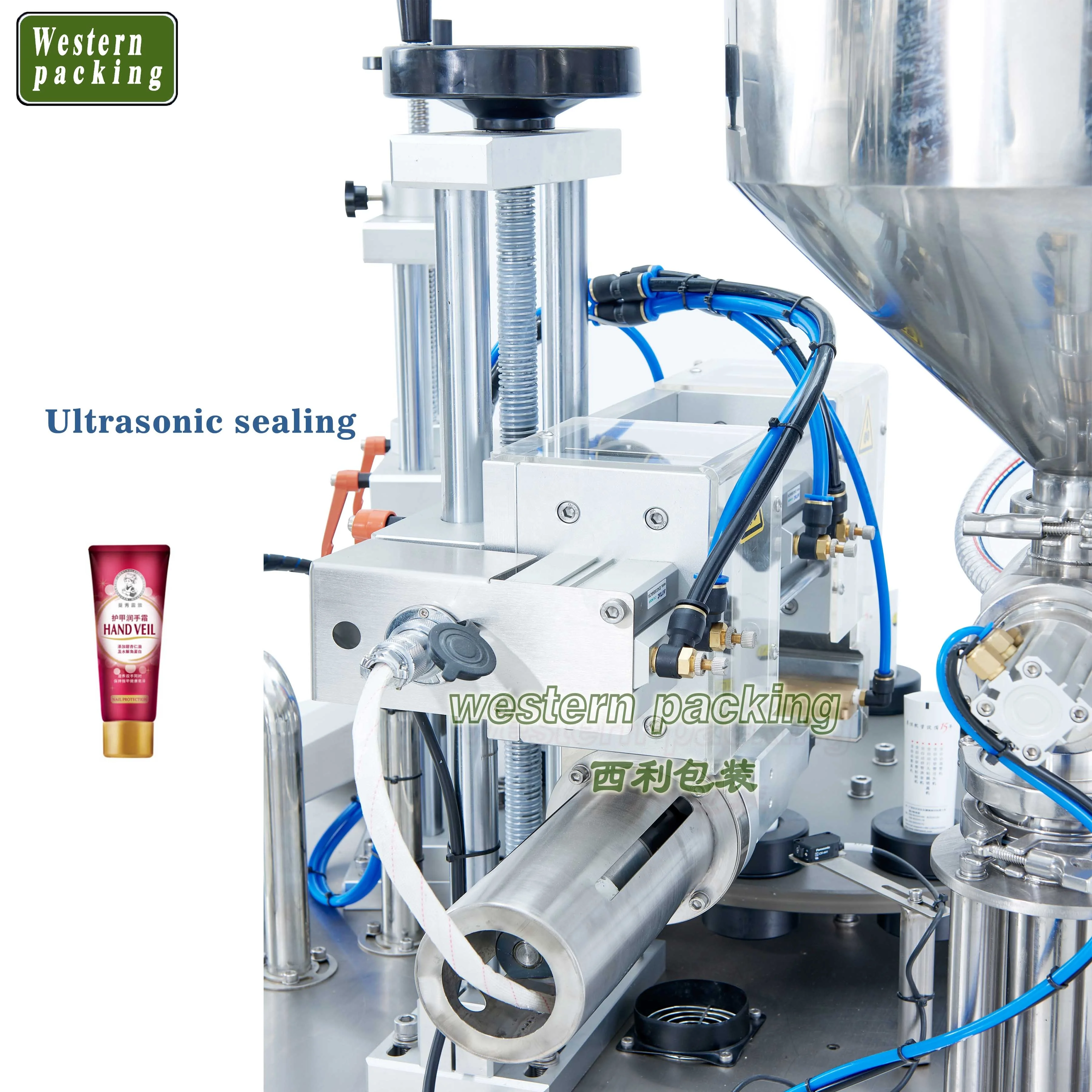tube packaging liquid cosmetics,  ultrasonic tube filling sealing machine