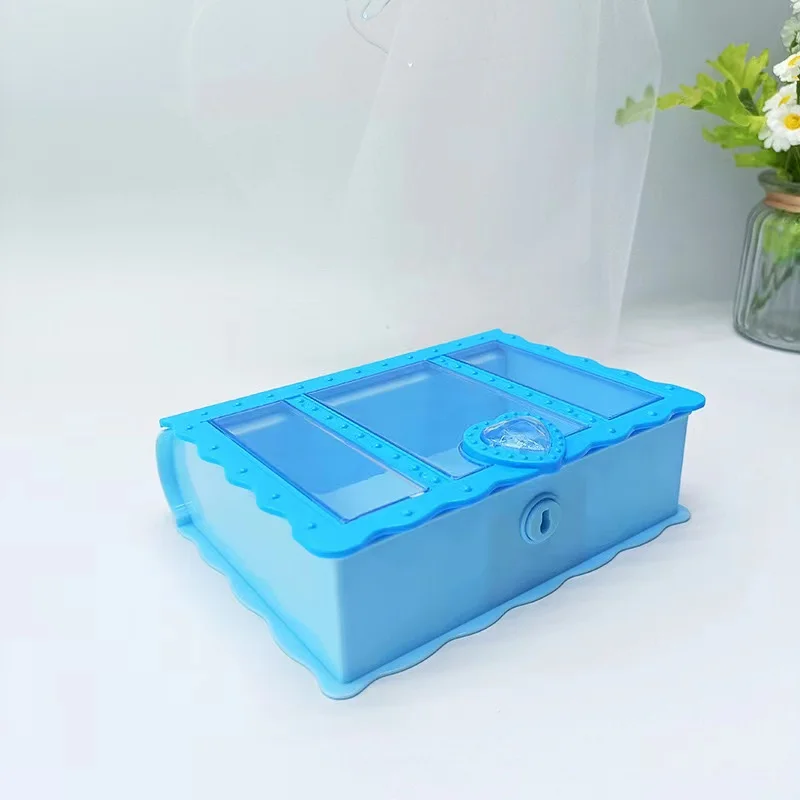 Cheap Creative European Magic Book with Lock Key Kids Plastic Cosmetic Jewelry Storage Box Desktop Boxes for Earrings Rings