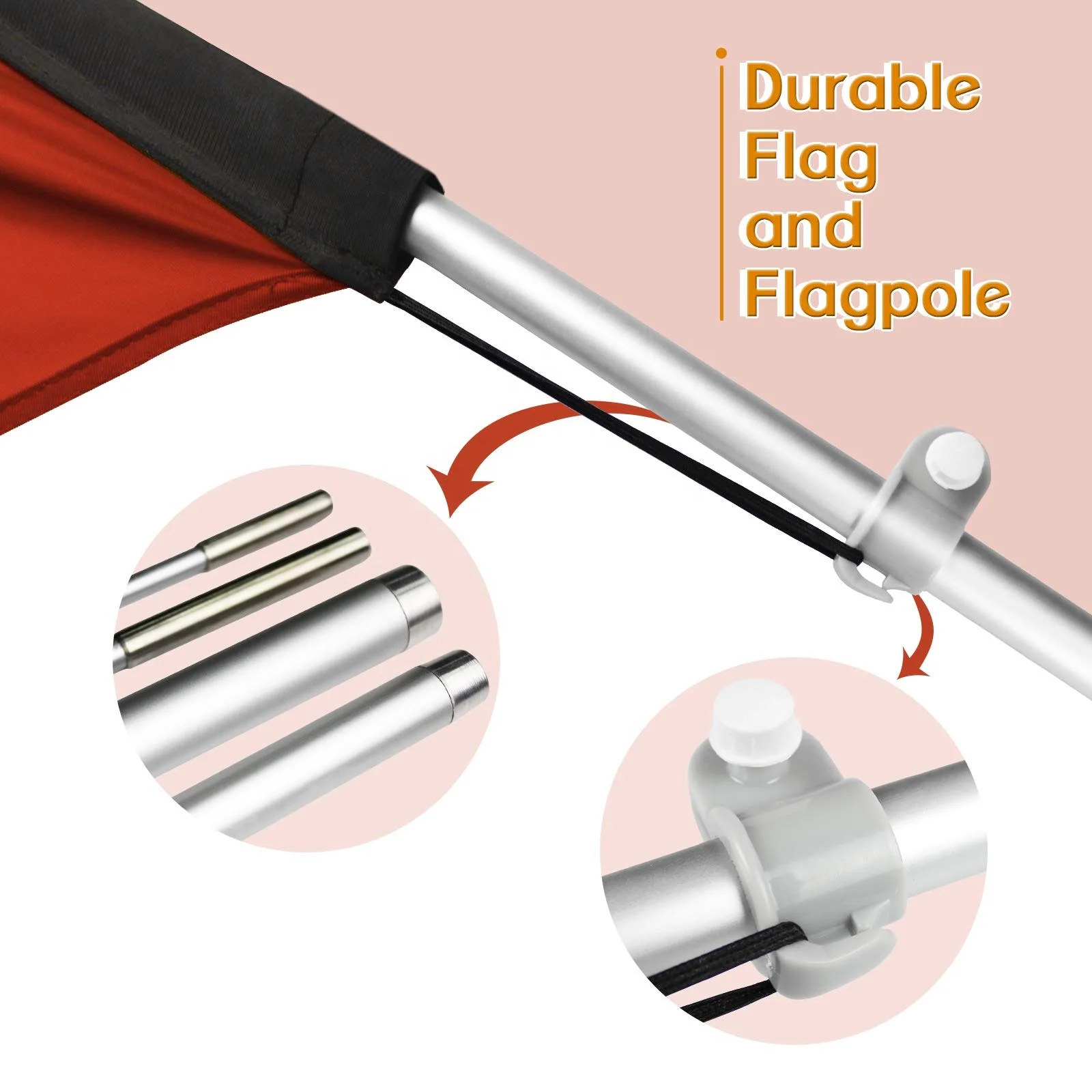 Tear Resistant Polyester Fabric Red Swooper Flag Pole Kit Ground Stake Bbq Advertising Feather Flag 8ft For Increase Traffic